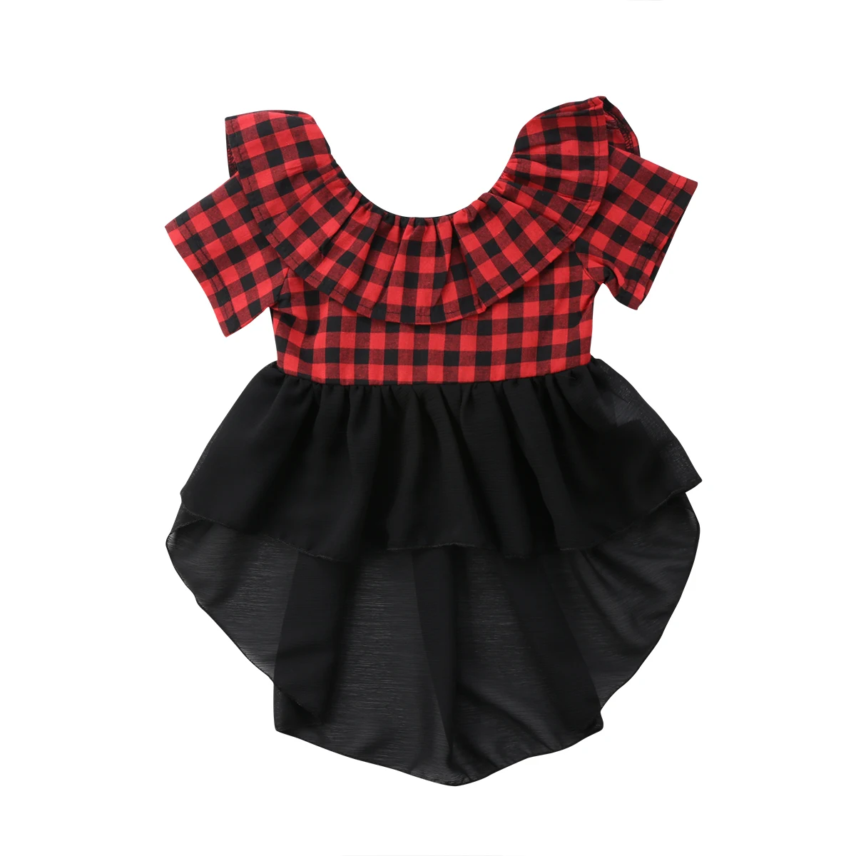 

Toddler Kids Baby Girls Plaid Summer Party Tutu Dress Chiffon Sundress Clothes Size 1-4T