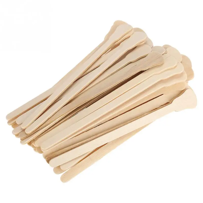 

50pcs Wooden Wax Spatula Tongue Depressor Disposable Facial Mask Hair Remove Cream Applicator