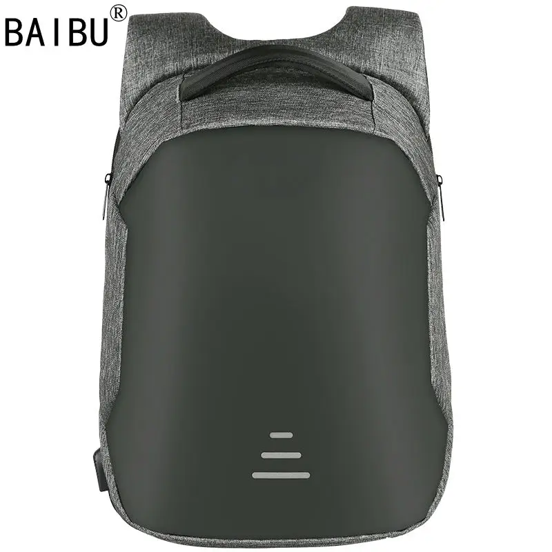 Мужской многофункциональный рюкзак-антивор от BAIBU для ноутбука 15,6 дюймов с подзарядкой через USB и разъемом для наушников, большой водонепроницаемый рюкзак для деловых поездок - Цвет: Upgrade
