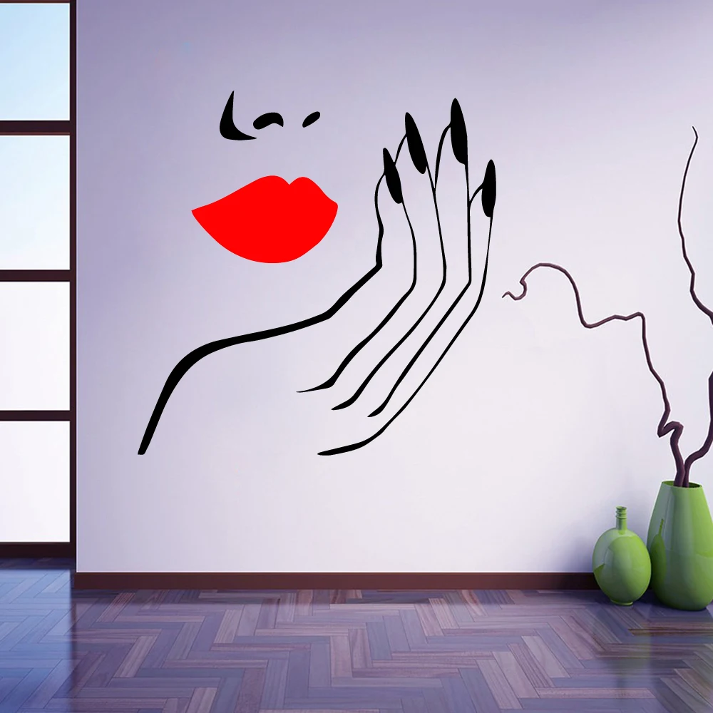 

Bedroom Girls DIY Home Decor Sexy Woman Manicure Salon Vinyl Wall Stickers