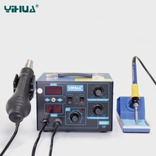 YIHUA 862D+ Soldering Station 2 In 1 BGA Rework Iron Hot Air Gun For IC SMD Desoldering LED digital display CE
