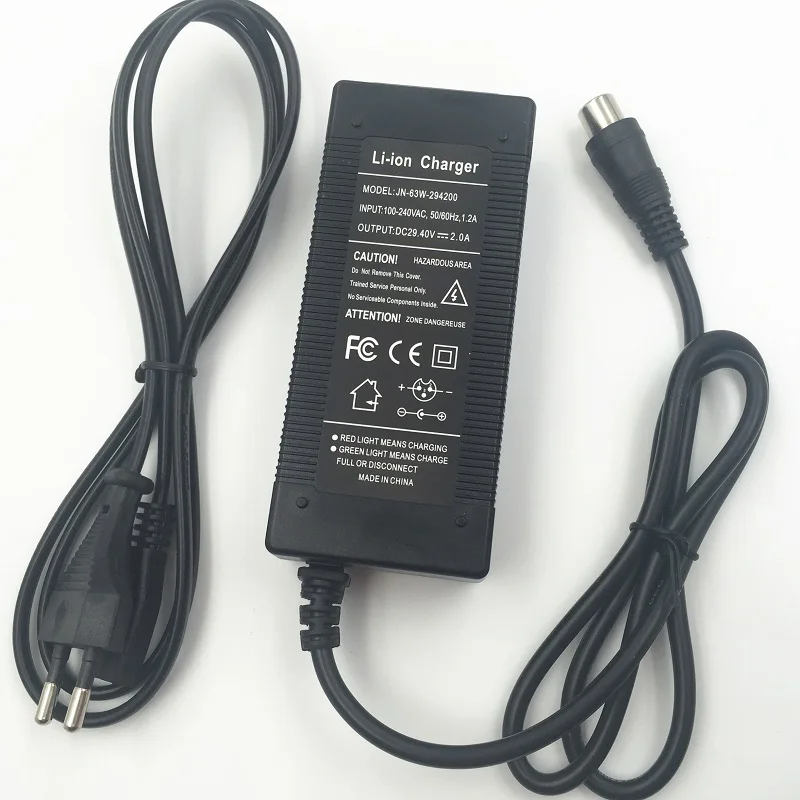 29.4V2A charger 29.4V 2A electric bike lithium battery charger for 24V lithium battery pack RCA Plug connector 29.4V2A charger