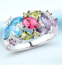 SANTUZZA серебряное кольцо для женщин, созданное рубинами, белое, AAA, фианит, камень, кольца из чистого 925 пробы серебра, модное ювелирное изделие