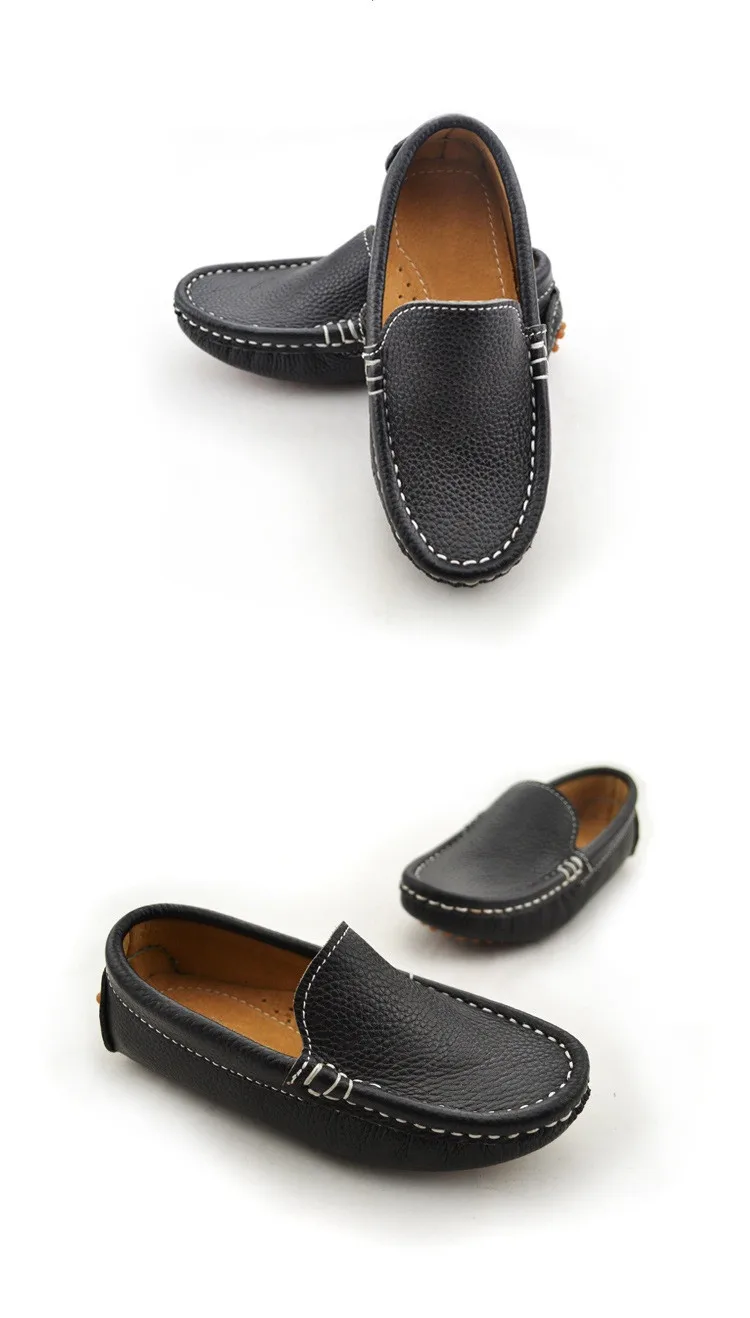 Sapatos de Couro do Bebê da Criança Sapatos de Couro Nova Primavera Outono Mocassins Crianças Macios Genuínos Meninos Estudante 02b - 9 Criança Estudante Sapatos De Couro Crianças 02B