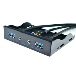 4 Порты USB 3,0 + HD Audio 3.5in Многофункциональный ячейка для дискет спереди Панель Plug & Play 3,5 дюйма 19PIN к USB3.0 Панель HD-AUDIO Панель