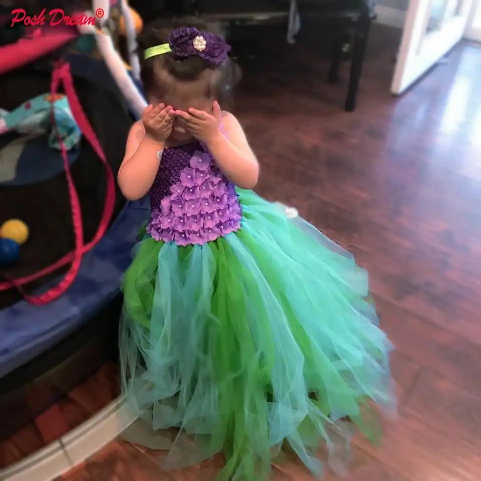 Precioso Vestido De Chica Sirena Purpura Verde Bebe Nina Vestido Cumpleanos Tutu Cosplay Vestidos De Actuacion Ropa De Ninos Para Ninas Ninas Vestido De Purpura Ropa Para Ninaslas Ninas Tutu Vestido Aliexpress