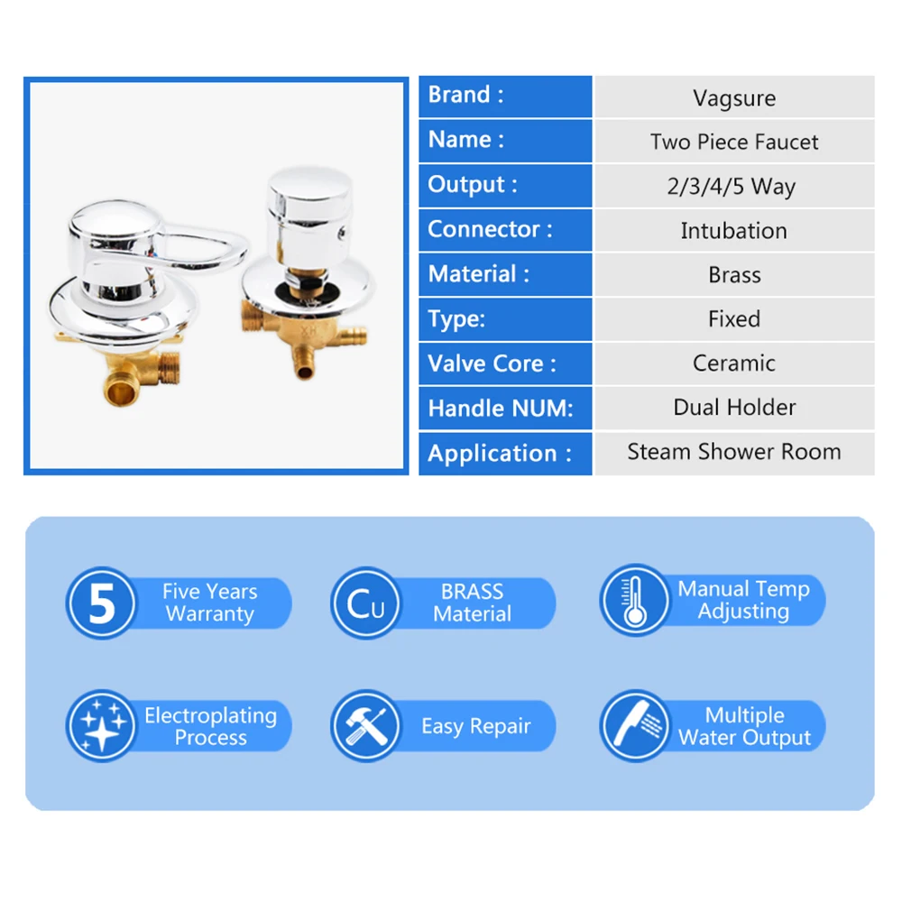 2/3/4/5 способов выходной кран смеситель для душа из латуни для интубации разъем отдельные Керамика сердечник кранов душевых, сауна спа-идеальна для ванной комнаты
