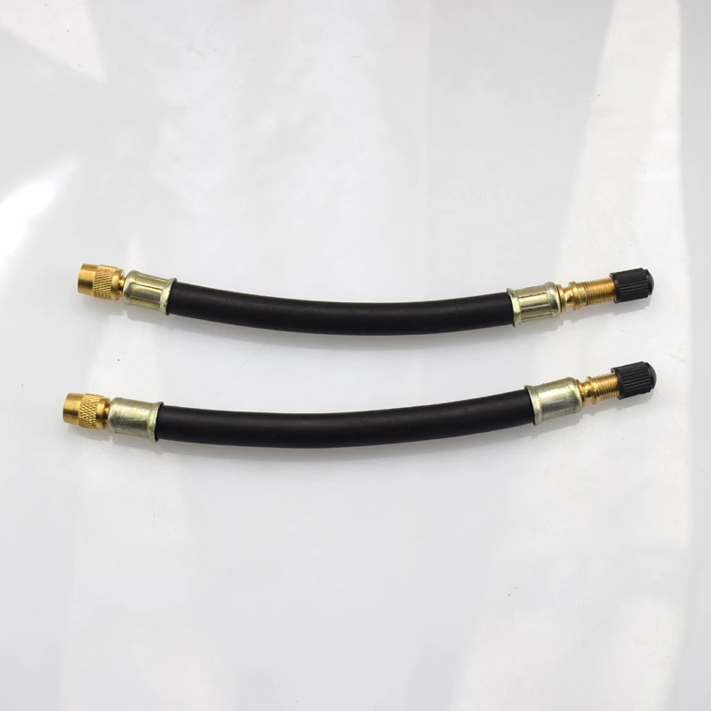 2 Pieces 7inch Long Large Bore Valve Flexible Rubber Valve Extension Adapter with Cap