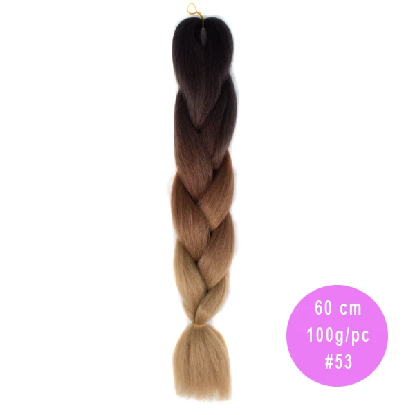 AliRobam Ombre Jumbo Braids Hairstyles Hair For Russian Women Big Box Braids Colors Synthetic Braiding Hair 24'' 100g - Цвет: #30