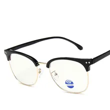 Полуоправа, очки, узор, анти-синий светильник, зеркало, для мужчин и женщин, металлическая оправа для очков, известный бренд, известный дизайн, леопард