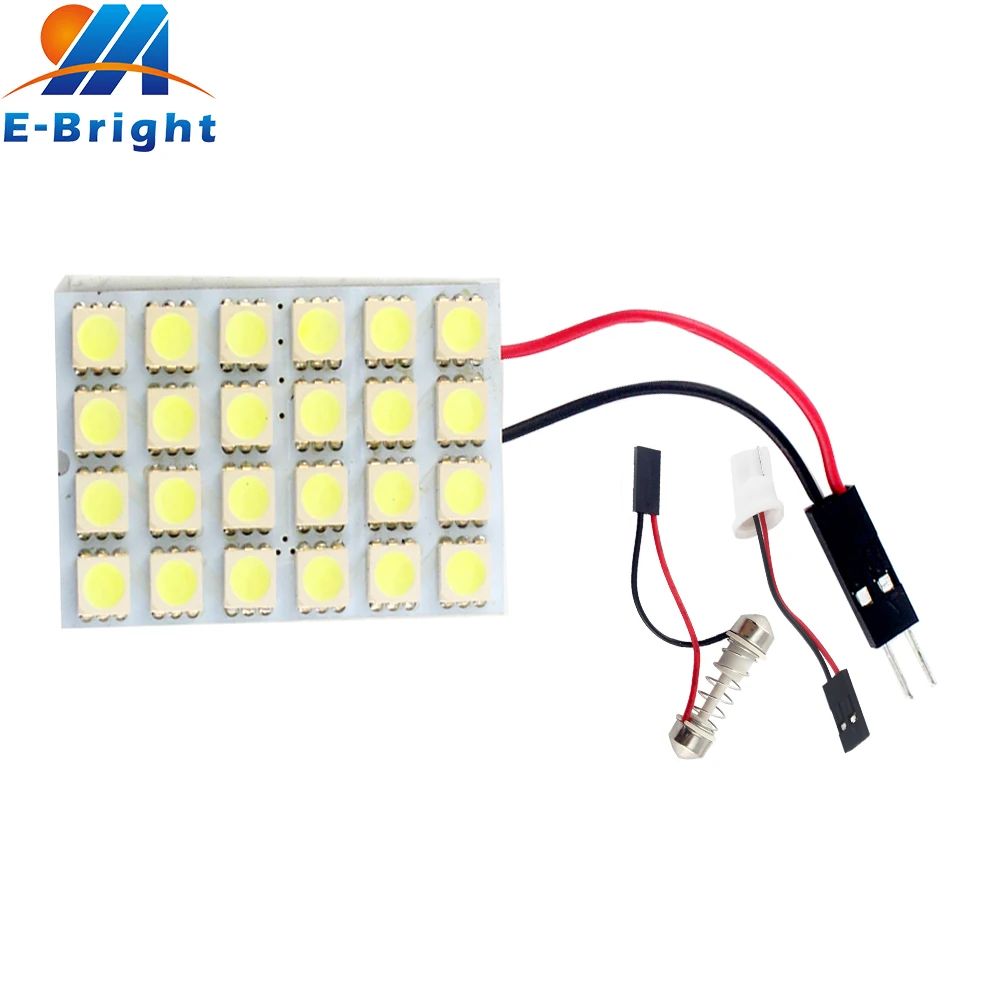 YM E Bright 50 шт./лот белые Светодиодные панельные лампы C5W 5050 24 SMD для