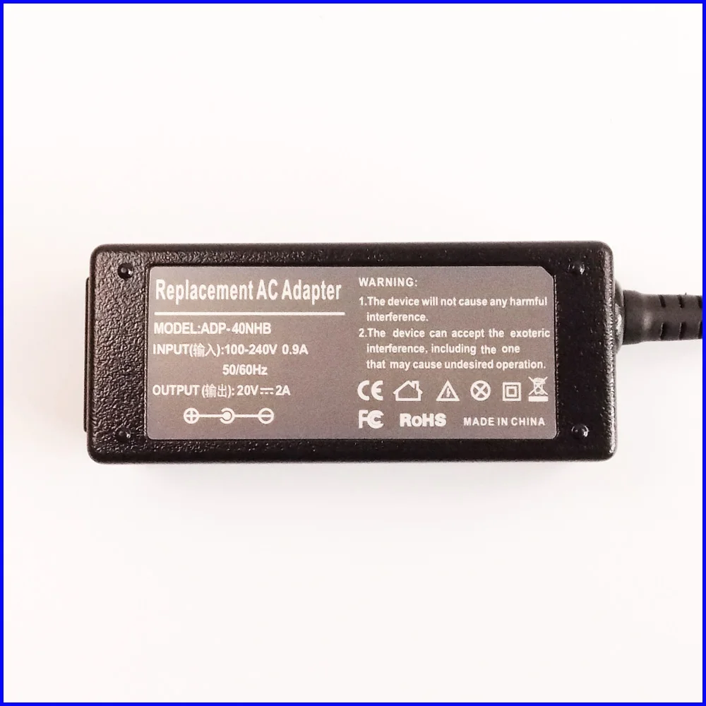 20V 2A адаптер переменного тока питания для ноутбука Мощность питания+ шнур для lenovo Ideapad S10-3CS10C S10-3T S10-3 U165 S100