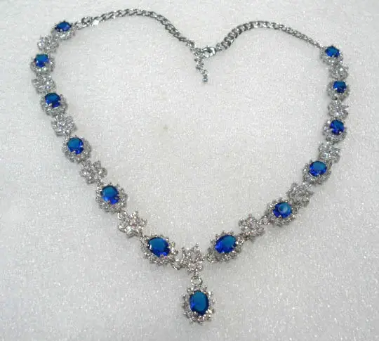

fine green blue zircon 18KGP necklace pendant