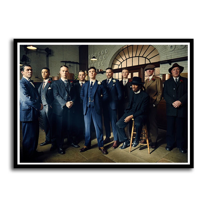 Movie TV Peaky Blinders White Coated Paper Posters Wall Decor Painting for Living Room Home Decoration Frameless - Цвет: Зеленый