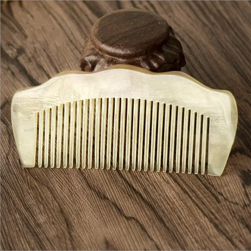 2pcs 12cm /10cm Handmade Natural sheep horn Comb for hair massage Wide