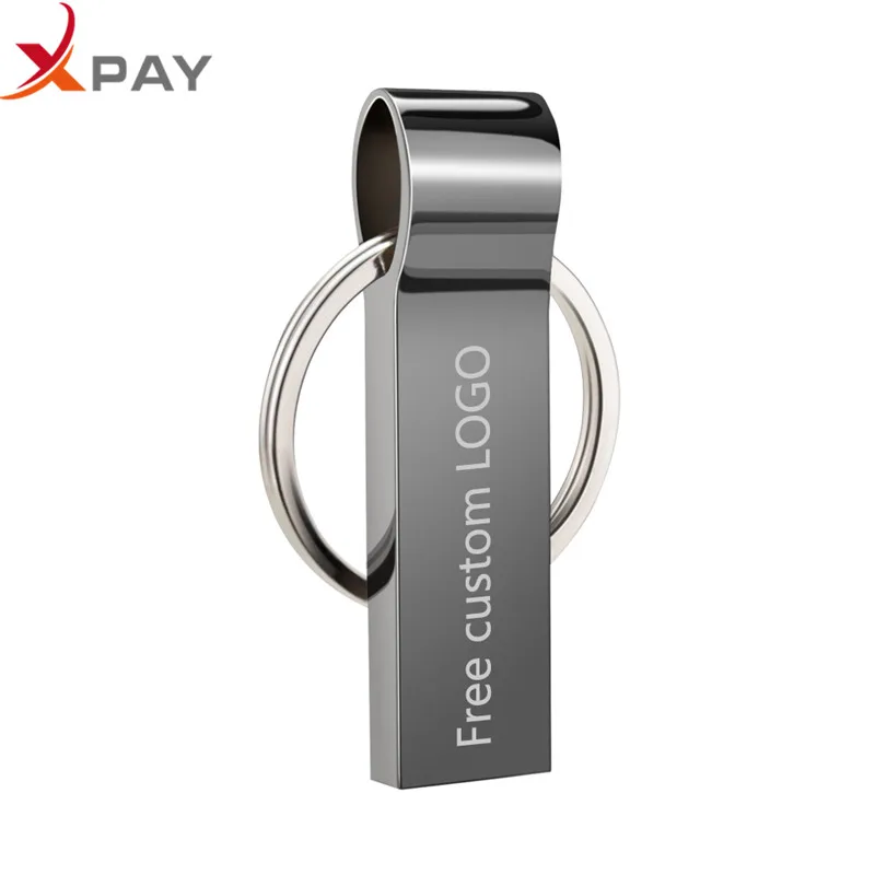 XPAY 2,0 серебристый usb флеш-накопитель 32 ГБ высокоскоростной Флэш-накопитель 4 ГБ 8 ГБ оперативной памяти, 16 Гб встроенной памяти, 64 ГБ 128 Гб флешки usb флэшка с браслетом Бесплатный Пользовательский логотип