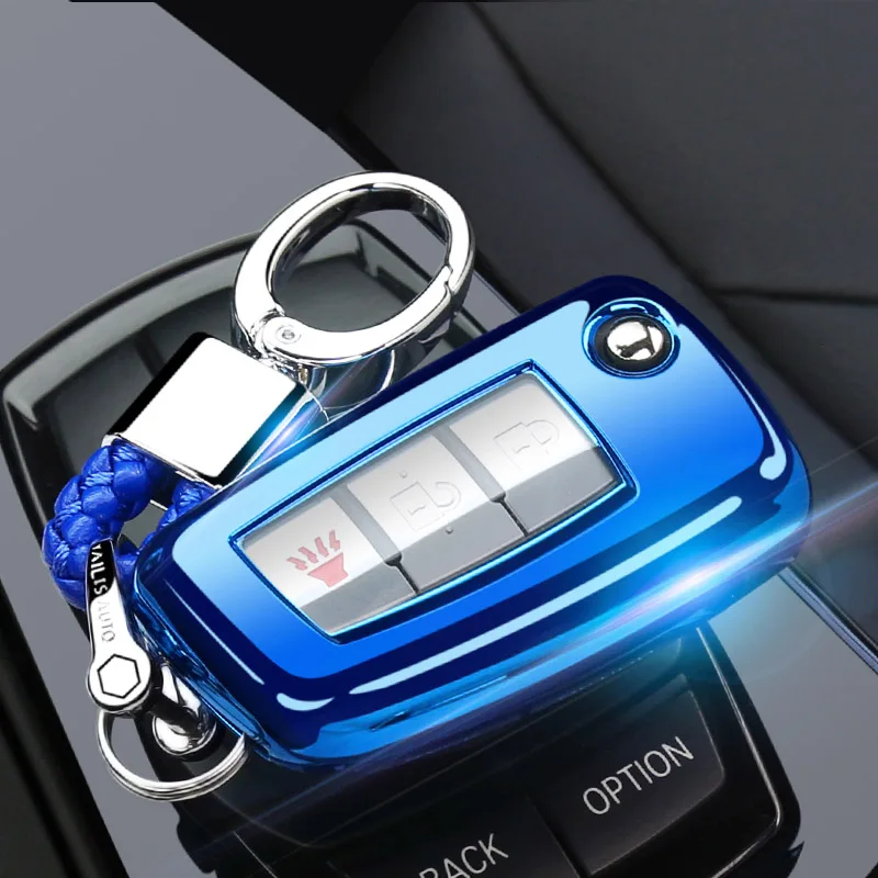 blue with buckle Автомобильные аксессуары, брелок в виде ракушки крышка чехол для Nissan X-Trail Juke Qashqai Micra Pulsar складной ключ чехол - Название цвета: blue with buckle