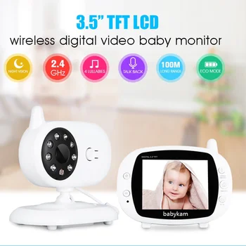 

8508 camara bebe lloron 3.5 inch porta bebe TFT LCD IR Night Vision Intercom 4 Lullabies Temperature Monitor Video ON/OFF