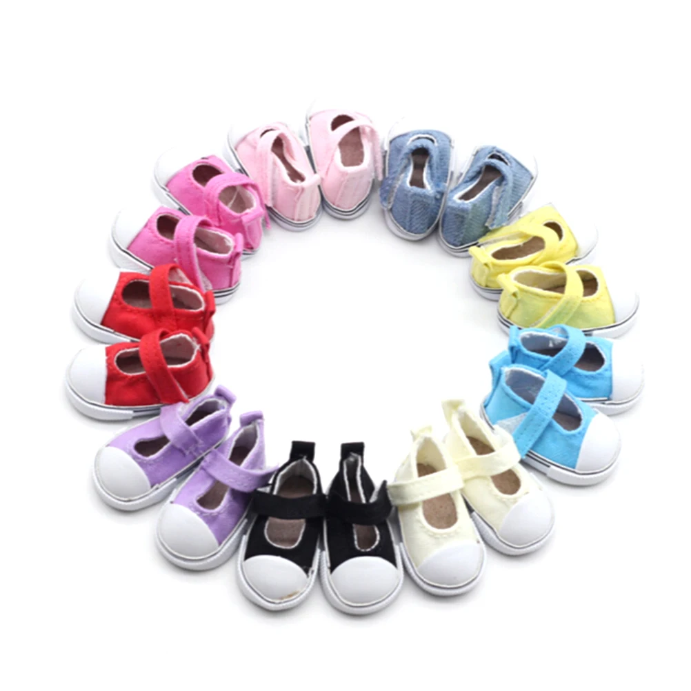 

Hot Sale 1Pair Canvas Doll Shoes For Doll 18 Inch For Baby Gift Doll Accessories Girls Birthday Gift New Style