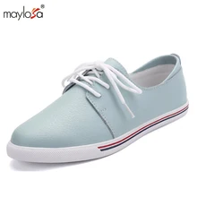 2017 women Flat Shoes genuine leather oxfords Shoes women Casual Lace Up Leather shoes Ladies Flat Shoes ML01
