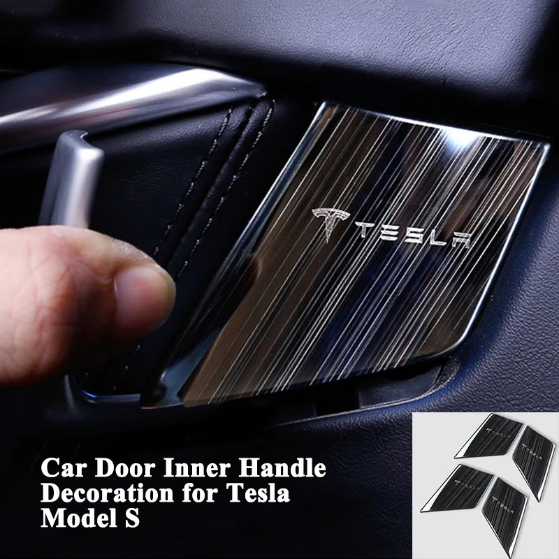 1set Fashion Car Inside Door Handle Decoration Cover Stainless