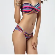 2016 New Summer Sexy Bikini Women Swimwear geometric Occidental Secret Beach Swimsuit 10 Colors S M