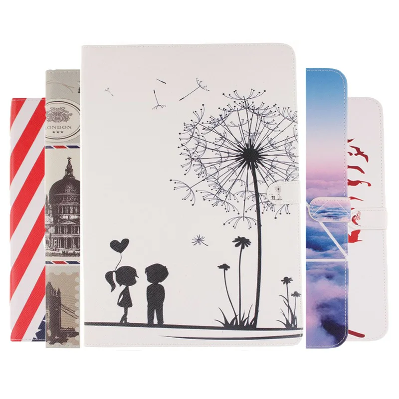 

Fashion 3D Colorful Lovers Painting Leather Case For Samsung Galaxy Tab S2 8.0 T710 SM-T715 with card slots tablet Case+film+pen