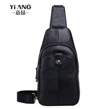 

Men High Quality fashion Genuine Leather Cowhide Crossbody Shoulder Bag Ride Travel Climb Sling Chest Pack New