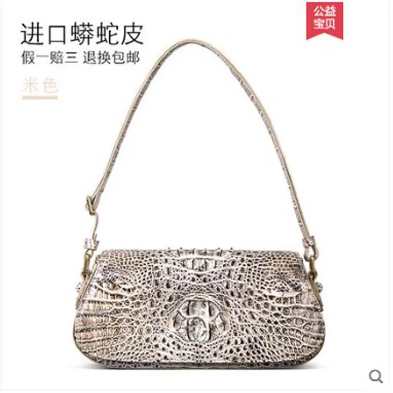

yuanyu New crocodile leather lady bag genuine leather imported crocodile leather lady bag crossbody bag crocodile leather single