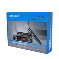 LO-U02 UHF Long Range двухканальный 2 ручной микрофон передатчик Professional караоке беспроводной системы