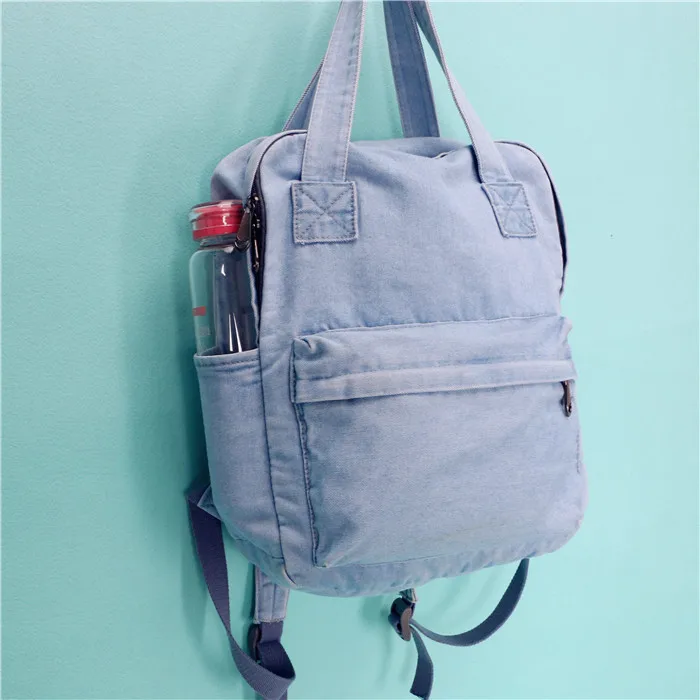 Простой повседневный джинсовый женский рюкзак с ручкой, джинсовая сумка для девочек, дорожная сумка, Женская Ковбойская школьная сумка, дизайнерский рюкзак для подростков
