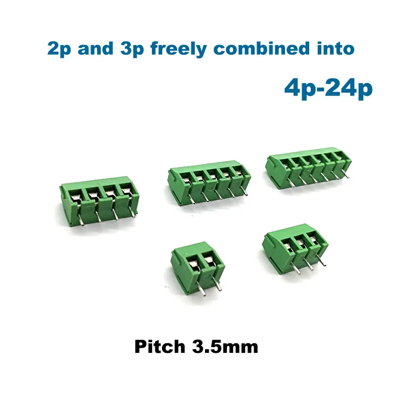 10 шт. шаг 3,5/3,96 мм Винт PCB Клеммная колодка Разъем bornier WJ350V 2P 3P прямой контакт morsettiera блоки разъем 300 в 7A