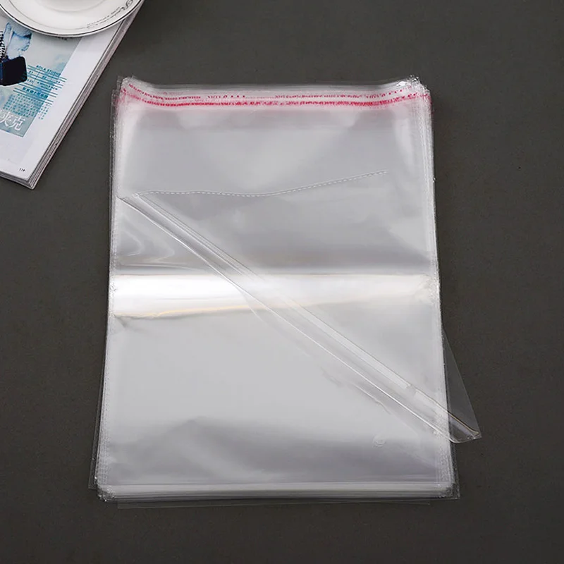 Resealable Plastic Bags Gifts Packaging Big Size Clear Self-adhesive Transparent 