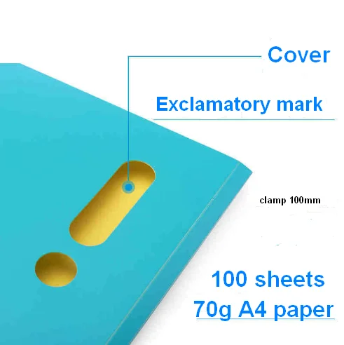 Бумажные сверхмощные пластиковые школьные папки с сильным зажимом-Разные цвета-3/упаковка