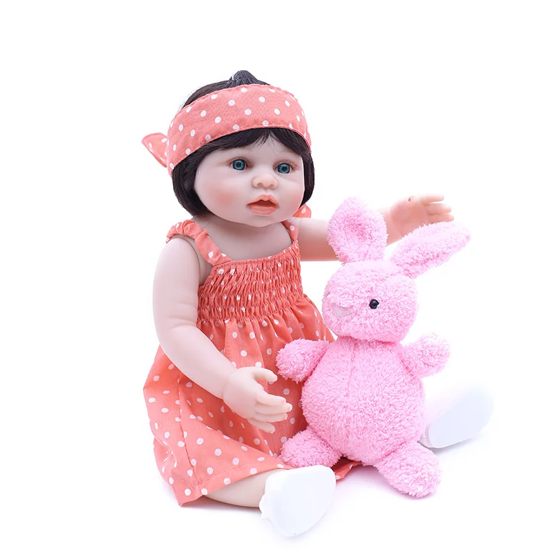 

45cm Silicone Reborn Baby Doll kids Playmate Gift For Girls 18Inch full vinyl bebes reborn menina Brinquedo