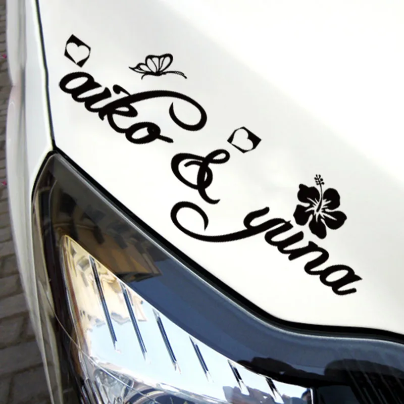 

Butterfly love flowers design car bumper stickers,reflective personality decor refit vinyl decals,glue sticker on cars
