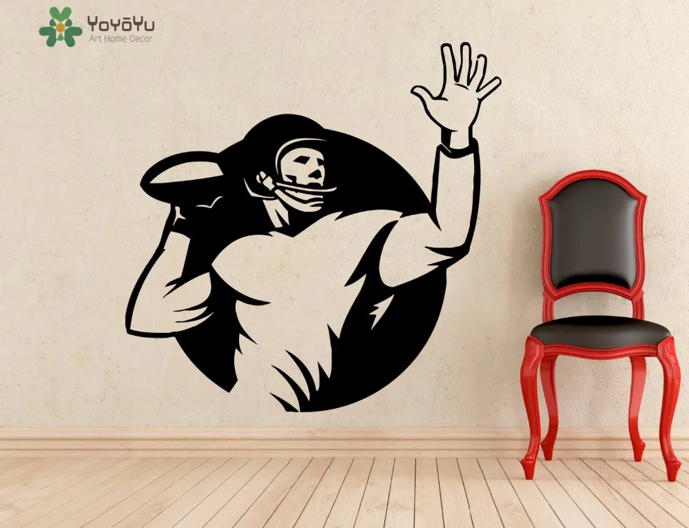 

YOYOYU Wall Decal American Football Rugby Player Wall Stickers Interior Window Home Art Decor Removable Boys Bedroom Mural SY773