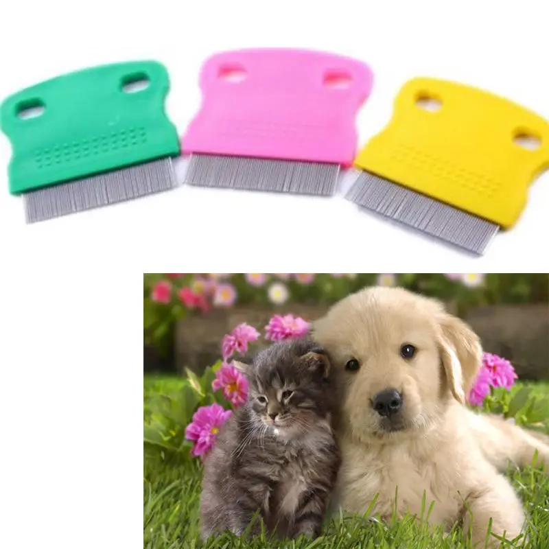 1pcs Pet Dog Hair Flea Comb Stainless Pin Dog Cat Grooming Brush Comb