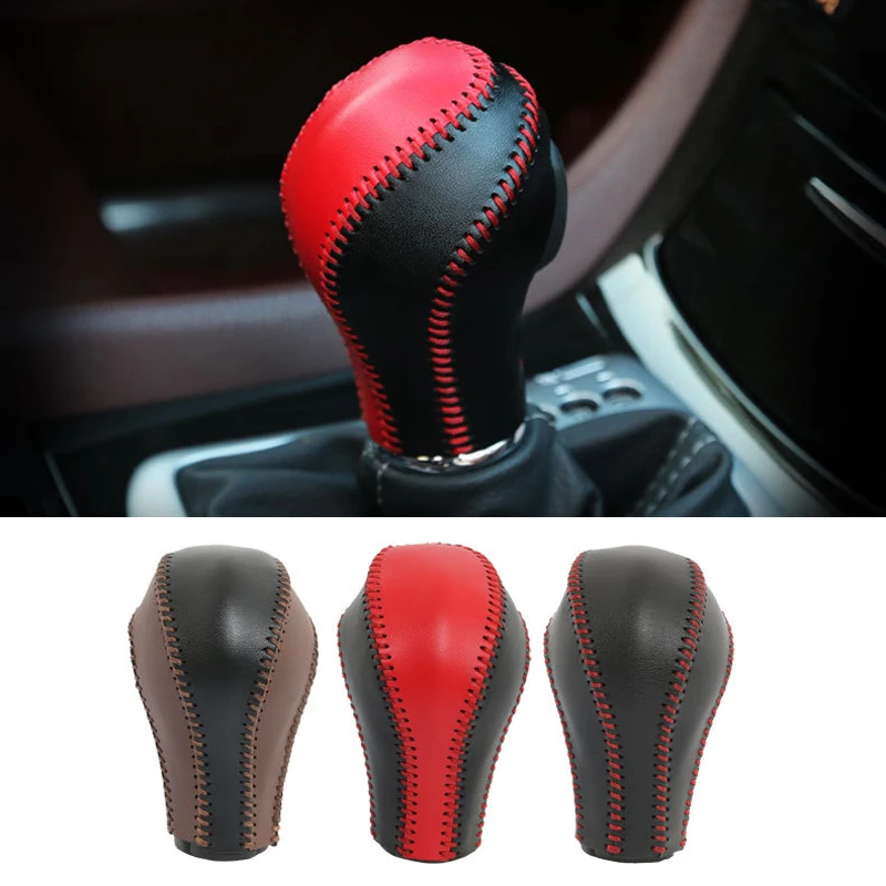 

leather gear shift knob handle Cowhide Cover Hand-sewn For Infiniti QX50 QX70 QX80 EX FX G 2015 2016 2017 Interior Accessories