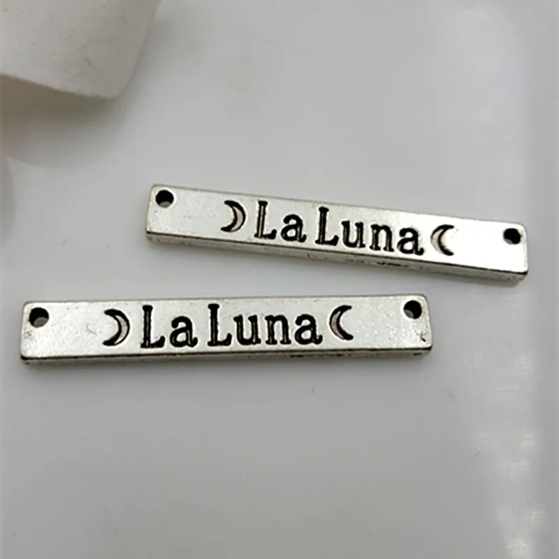 100 PCS Ancient Silver Witch Lettering La Luna Dangle Moon Goddess For Diy Bracelets Necklace Jewelry | Украшения и аксессуары