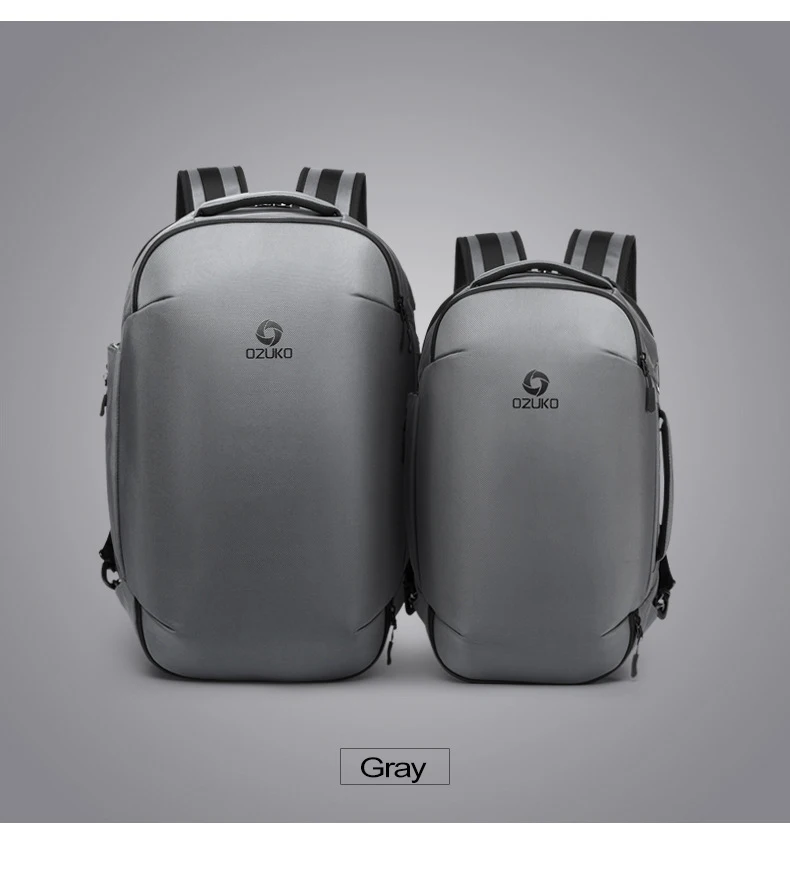 OZUKO, новинка, многофункциональные Модные мужские рюкзаки, зарядка через USB, для путешествий, рюкзак для багажа, мужской, Mochila, 15,6 дюймов, для ноутбука, школьные сумки
