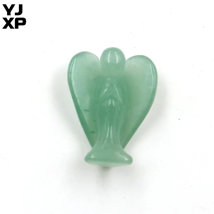 

YJXP 1 Pcs Natrual Green Aventurine Angel Figurines Charms Pendants Reiki Healing Crystal Statue DIY Handmade Jewelry Accessory