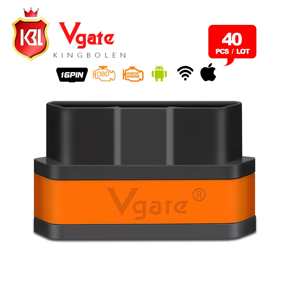 40 шт./лот 100% оригинальный Vgate WiFi iCar 2 ICAR2 OBDII OBD диагностический интерфейс для IOS iPhone iPad Android PC