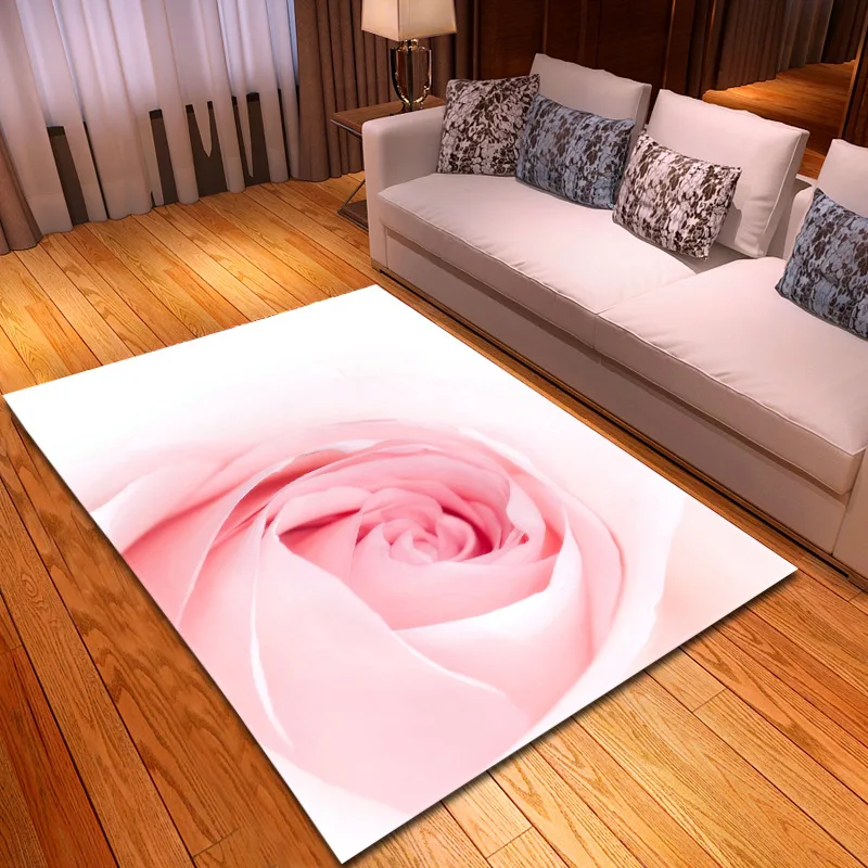 Pink Rose Area Rugs Parlor Large Size Carpet Soft Pink Rose Area Rugs Parlor Large Size