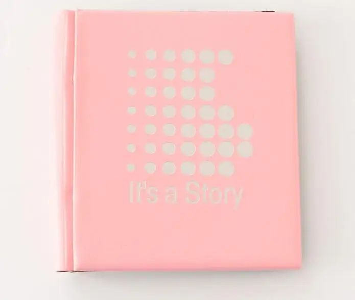100 карманов это история фото держатель альбома однотонная одежда в горошек альбом для 4 дюймов мини Instax и имя карты маленьких детей фотоальбом - Цвет: Розовый