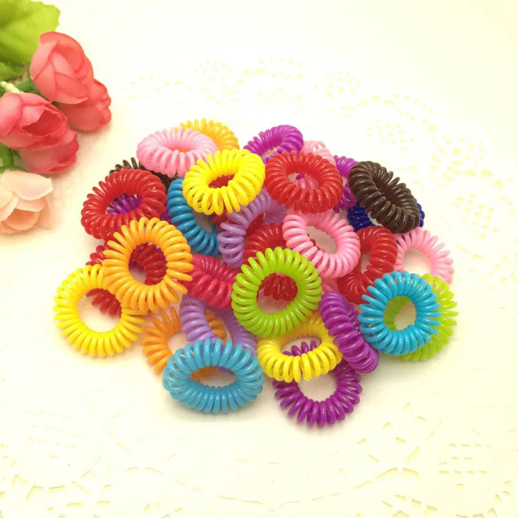 

10pcs/lot Top Selling Novelty Cute Candy Colors Telephone Line Gum For Hair Jewelry Scrunchy Capitium Headbands A10R19C