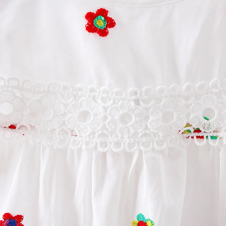 Baby Dress O-neck Summer Cotton Stitched Flower Baby Girl Summer Clothes 2 year Baby Dresses Girl 16