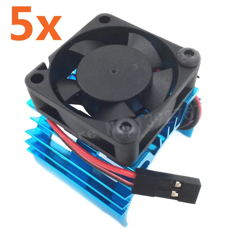 5Pcs Electric Motor Heatsink Aluminum Heat Sink With 5V Cooling Fan For 1/10 Scale RC Car 540