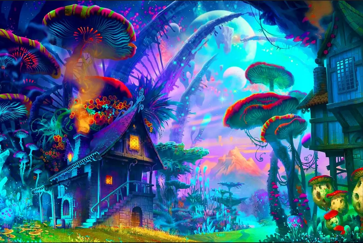 DIY рамка Psychedel Trippy художественные плакаты и печать домашний декор шелковая ткань