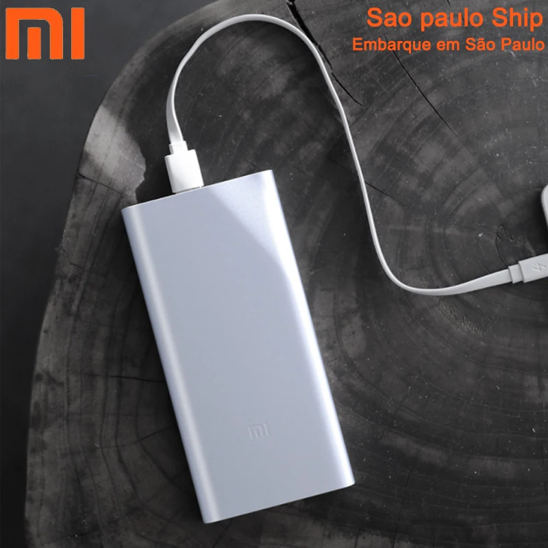 

Xiaomi Power Bank 10000mah Silver USB two-way fast charge powerbank Portable mini move batterie for phone accessories
